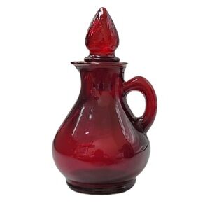 Red Glass Cruet By AVON